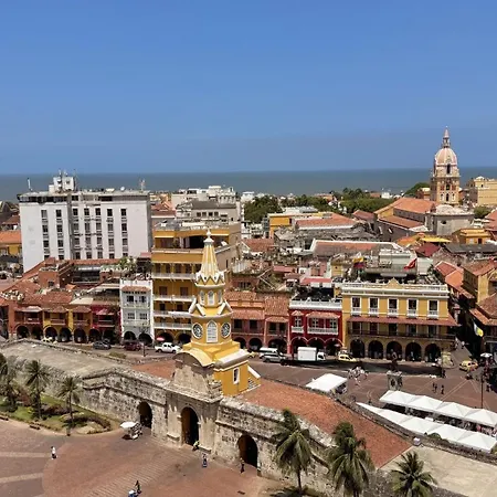 Iconic Clock Tower View - Balcony - Downtown Loft Cartagena