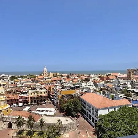 Iconic Clock Tower View - Balcony - Downtown Loft Cartagena